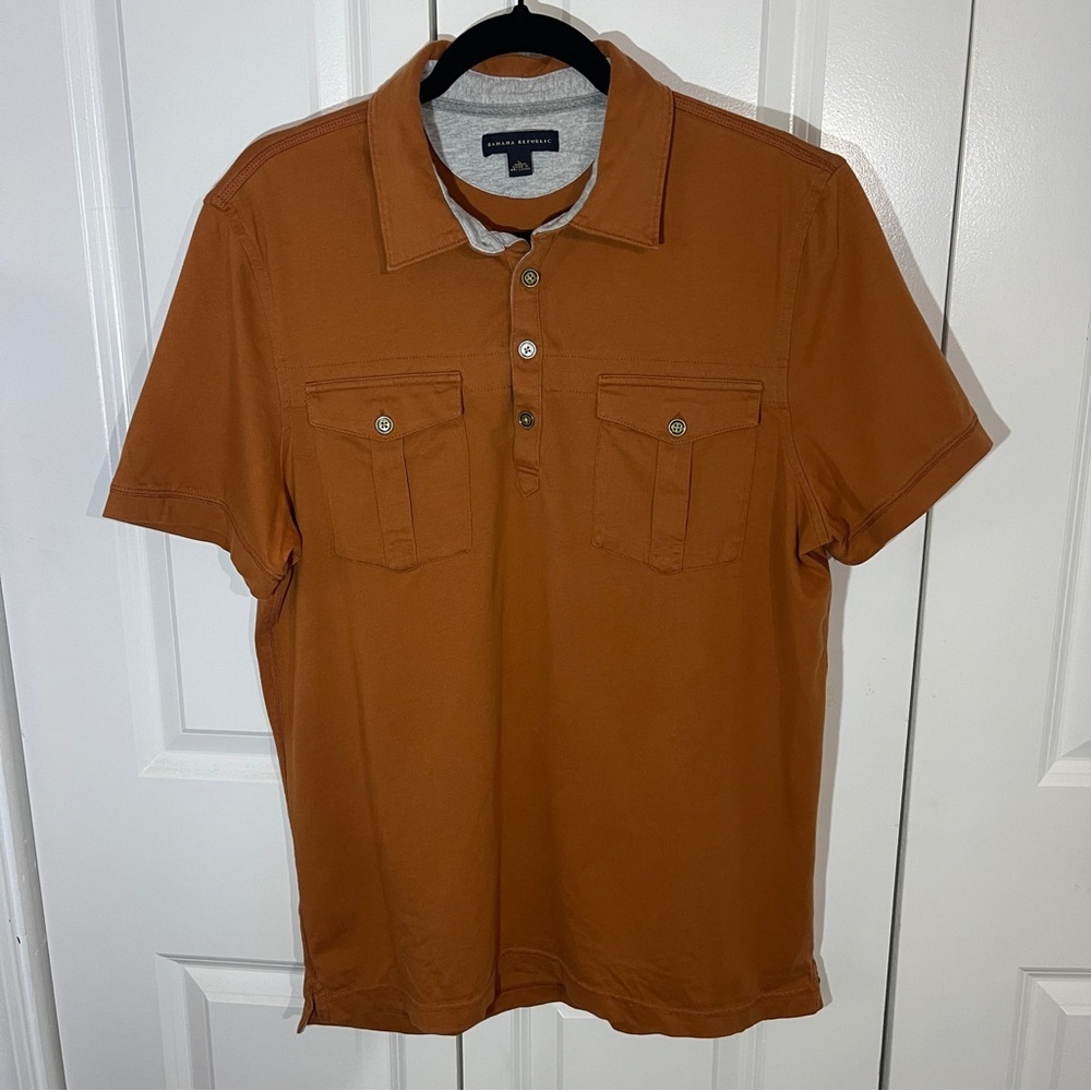 Banana Republic Men's Short Sleeve Polo in Rust
